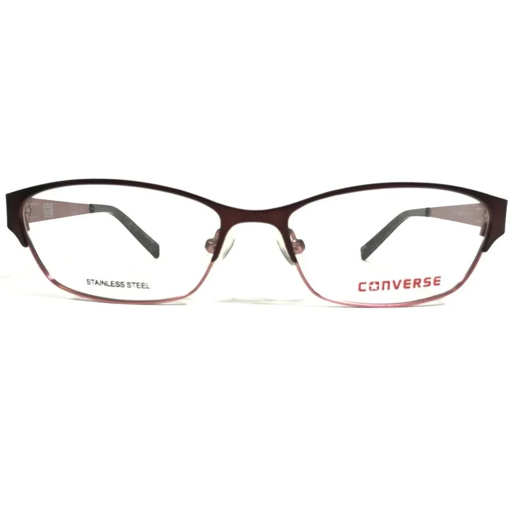 Converse Eyeglasses Frames K023 BROWN Red Rectangular Cat Eye Half Rim 51-15-130